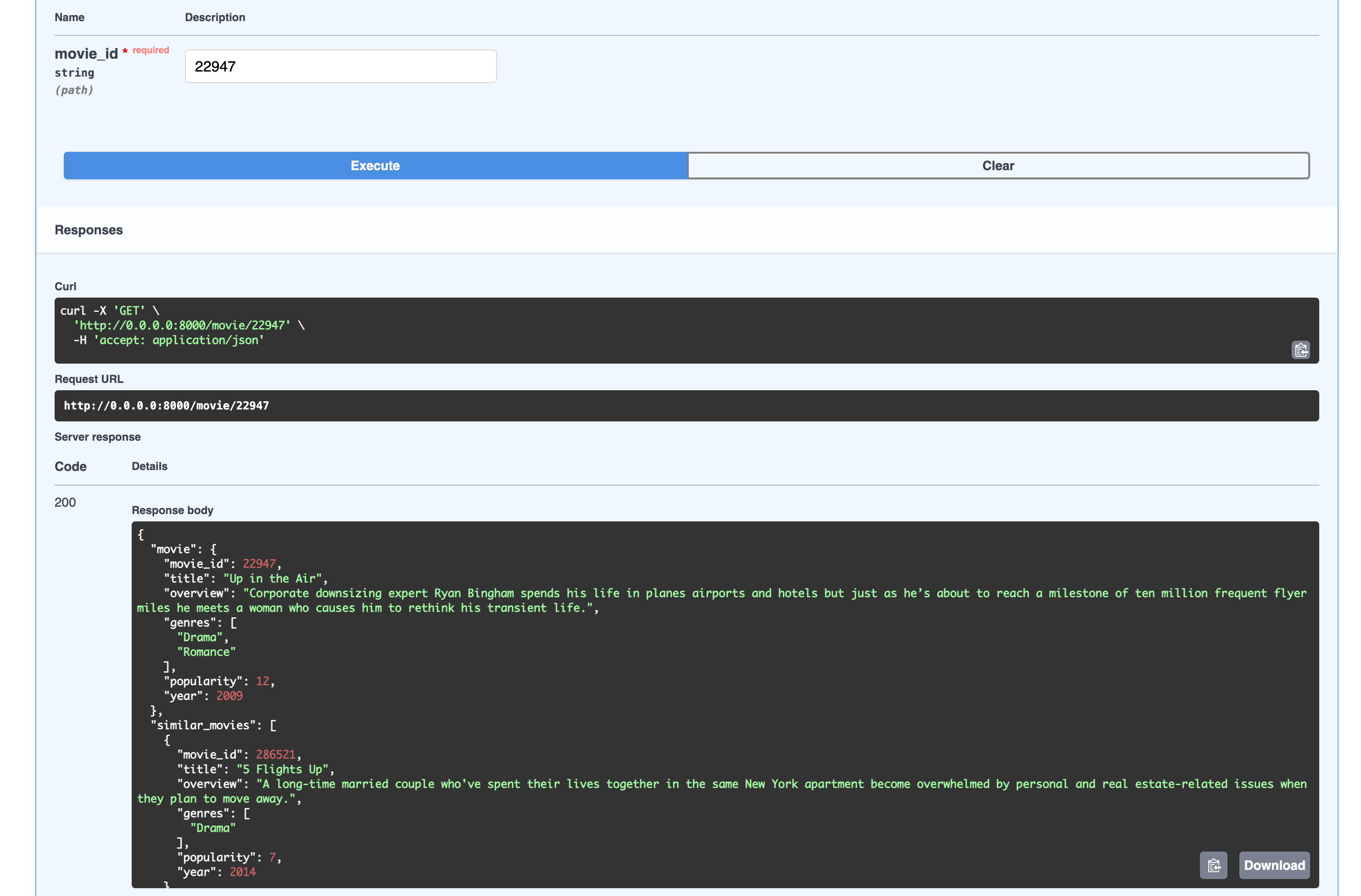 Movie details endpoint example